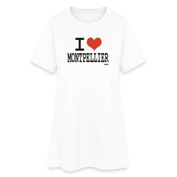 i love Montpellier - couleurs personnalisables - Robe T-shirt Femme - blanc - Devant