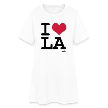 j'aime la - los angeles par wam - Robe T-shirt Femme - blanc - Devant