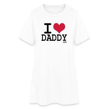 i love daddy by wam - Women’s T-Shirt Dress - white - Front