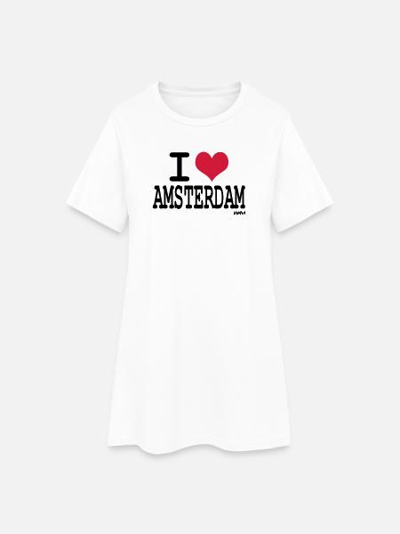 j'aime amsterdam par wam - Robe T-shirt Femme - blanc