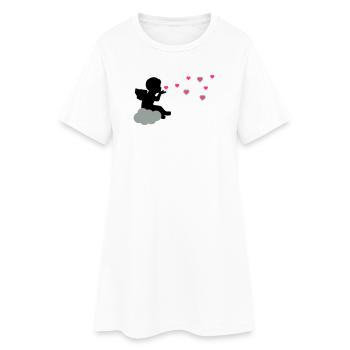 Stilisierter Liebesengel mit Herzen - Frauen T-Shirt-Kleid - Weiß - Vorne
