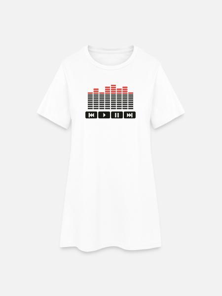 Equalizer audio player dj - Women’s T-Shirt Dress - white