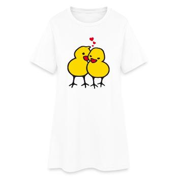 chicks in love (b) - Robe T-shirt Femme - blanc - Devant