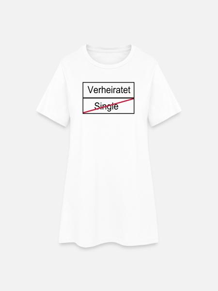 Verheiratet/Single - Frauen T-Shirt-Kleid - Weiß