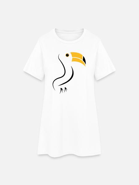 toucan silhouette - Robe T-shirt Femme - blanc