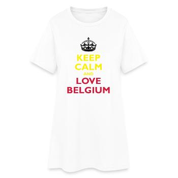 Keep Calm & Love Belgium - Robe T-shirt Femme - blanc - Devant