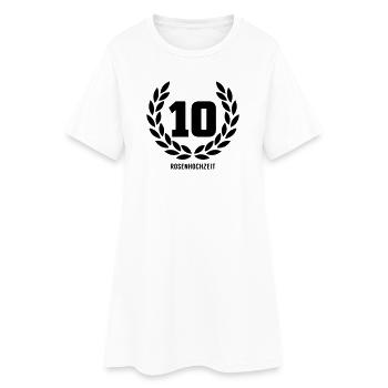10 Rosenhochzeit - Frauen T-Shirt-Kleid - Weiß - Vorne