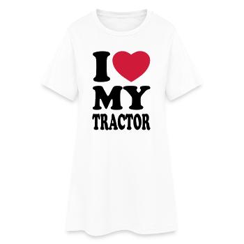 I love my tractor - Robe T-shirt Femme - blanc - Devant