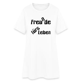 Freu(n)de fürs Leben - Frauen T-Shirt-Kleid - Weiß - Vorne