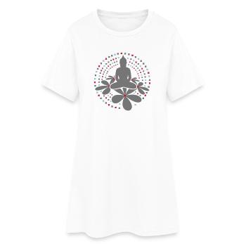 Buddha Mandala - Frauen T-Shirt-Kleid - Weiß - Vorne