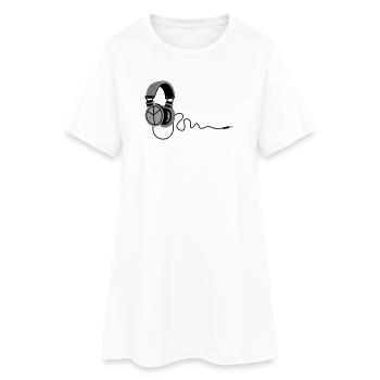 peace_headphones - Women’s T-Shirt Dress - white - Front