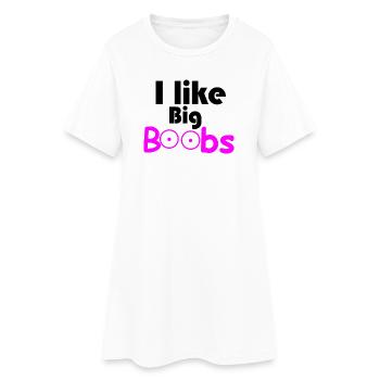 gros seins - Robe T-shirt Femme - blanc - Devant