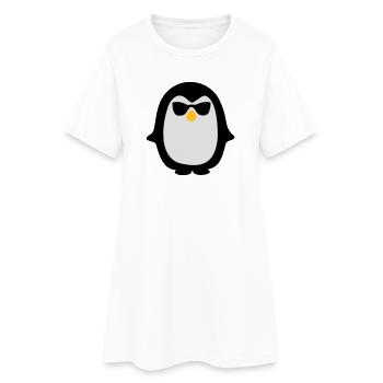 Pinguin - Frauen T-Shirt-Kleid - Weiß - Vorne