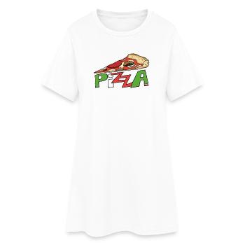 Pizza!! - Frauen T-Shirt-Kleid - Weiß - Vorne