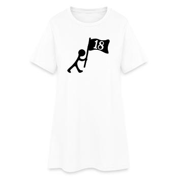Geburtstag 18 Jahre - Frauen T-Shirt-Kleid - Weiß - Vorne
