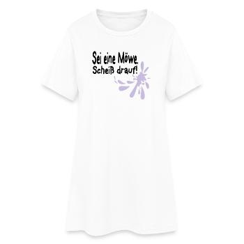 Möwen Scheiß drauf--3 - Frauen T-Shirt-Kleid - Weiß - Vorne