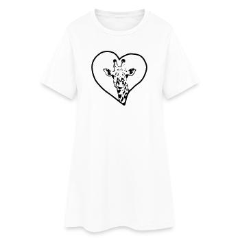 Girafe & Coeur - Robe T-shirt Femme - blanc - Devant