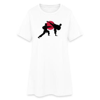 deux silhouettes de karateka - Robe T-shirt Femme - blanc - Devant