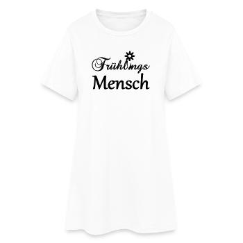 Frühlingsmensch Geschenk - Frauen T-Shirt-Kleid - Weiß - Vorne