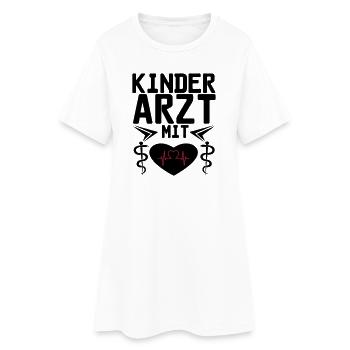 Kinderarzt mit Herz Geschenk - Frauen T-Shirt-Kleid - Weiß - Vorne