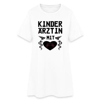 Kinderärztin mit Herz Geschenk - Frauen T-Shirt-Kleid - Weiß - Vorne