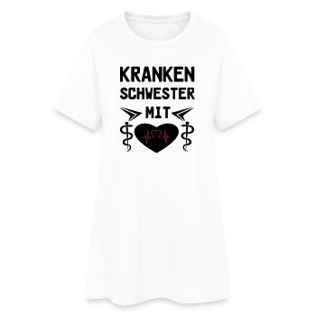 Krankenschwester mit Herz Medizin Geschenk - Frauen T-Shirt-Kleid - Weiß - Vorne
