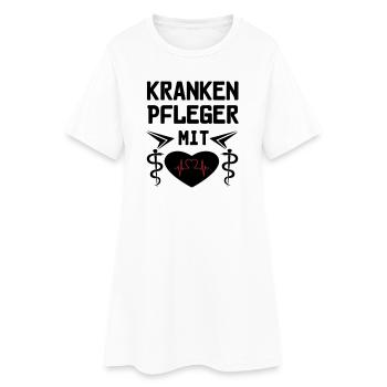 Krankenpfleger mit Herz Geschenk - Frauen T-Shirt-Kleid - Weiß - Vorne