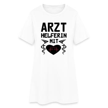 Arzthelferin mit Herz Geschenk - Frauen T-Shirt-Kleid - Weiß - Vorne