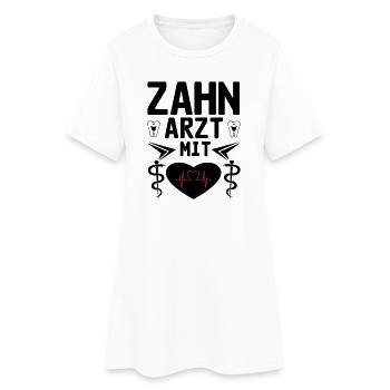 Zahnarzt mit Herz Geschenk - Frauen T-Shirt-Kleid - Weiß - Vorne