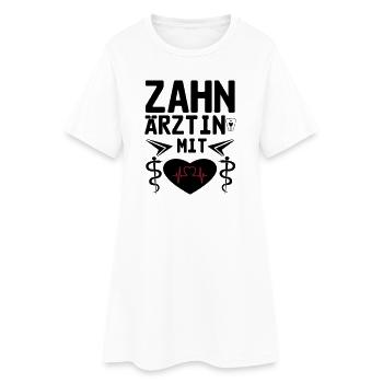 Zahnärztin mit Herz Geschenk - Frauen T-Shirt-Kleid - Weiß - Vorne