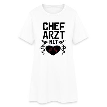Chefarzt mit Herz Geschenk - Frauen T-Shirt-Kleid - Weiß - Vorne