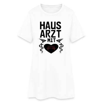 Hausarzt mit Herz Geschenk - Frauen T-Shirt-Kleid - Weiß - Vorne