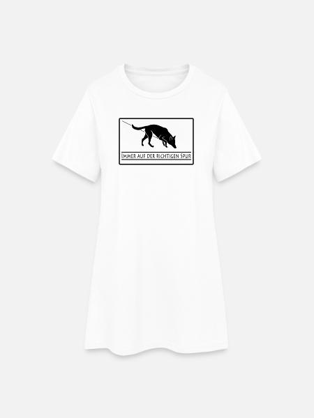 Fährtenhund invertiert - Frauen T-Shirt-Kleid - Weiß