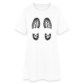 Empreintes de pas (V) - Robe T-shirt Femme - blanc - Devant
