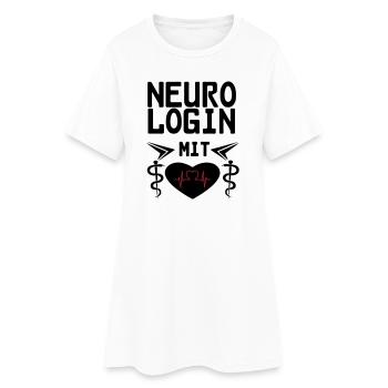 Neurologin mit Herz Geschenk - Frauen T-Shirt-Kleid - Weiß - Vorne