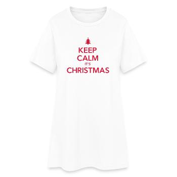 KEEP CALM IT'S CHRISTMAS Weihnachten - Frauen T-Shirt-Kleid - Weiß - Vorne