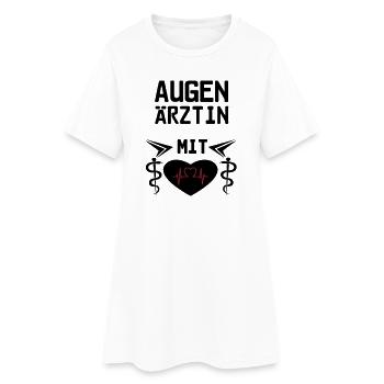 Augenärztin mit Herz Geschenk - Frauen T-Shirt-Kleid - Weiß - Vorne