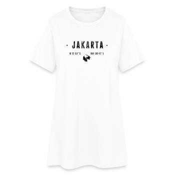 Jakarta Indonésie Coordonnées GPS - Robe T-shirt Femme - blanc - Devant