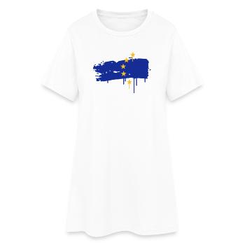 Drapeau européen peinture avec un coup de pinceau - Robe T-shirt Femme - blanc - Devant