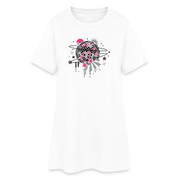 la boule disco - Robe T-shirt Femme - blanc - Devant