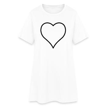 cœur - Robe T-shirt Femme - blanc - Devant
