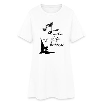 Music makes my Life better Musique cadeau - Robe T-shirt Femme - blanc - Devant
