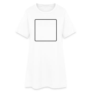 abgerundetes Rechteck - Frauen T-Shirt-Kleid - Weiß - Vorne