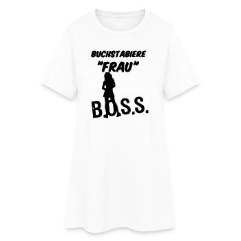 Frau Spruch Geschenk - Frauen T-Shirt-Kleid - Weiß - Vorne