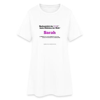 Ich bin Sarah - Sarah als Vorname - Mädchen - Frauen T-Shirt-Kleid - Weiß - Vorne