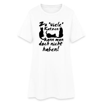 Katzen Spruch Katze Tier Haustier Geschenk lustig - Frauen T-Shirt-Kleid - Weiß - Vorne