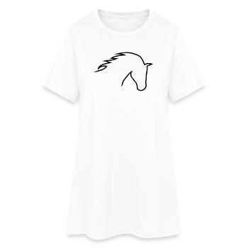 Pferdekopf - Frauen T-Shirt-Kleid - Weiß - Vorne