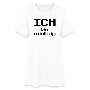 ICH bin wichtig - Frauen T-Shirt-Kleid - Weiß - Vorne