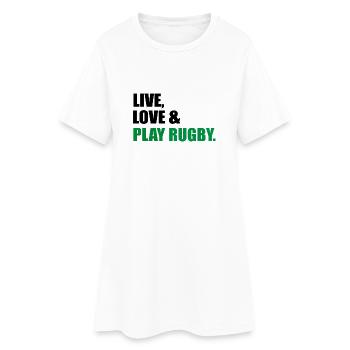 Rugby - Frauen T-Shirt-Kleid - Weiß - Vorne