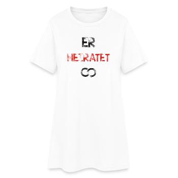Er heiratet Bräutigam - Frauen T-Shirt-Kleid - Weiß - Vorne